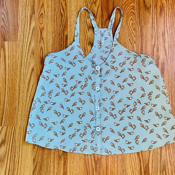 Zinga - Mint Green & Cute Birdie Tank Top M - Picture 7 of 10